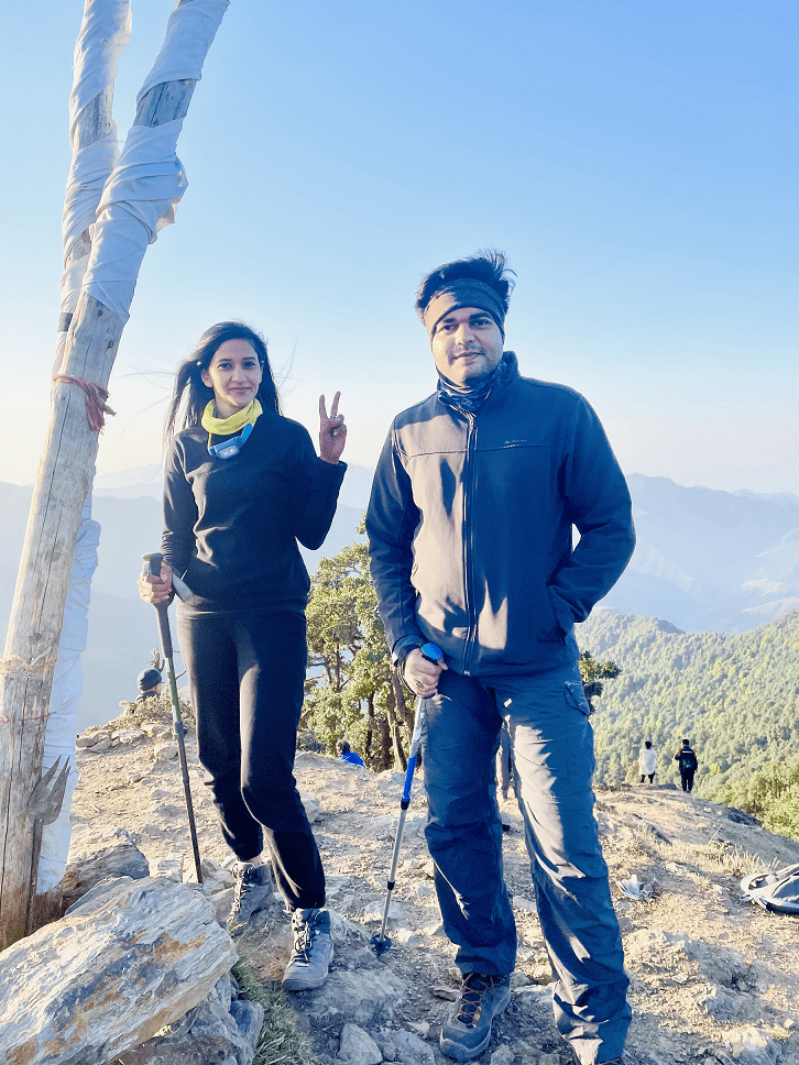 Surabhi And Gaurav At Nag Tibba Summit